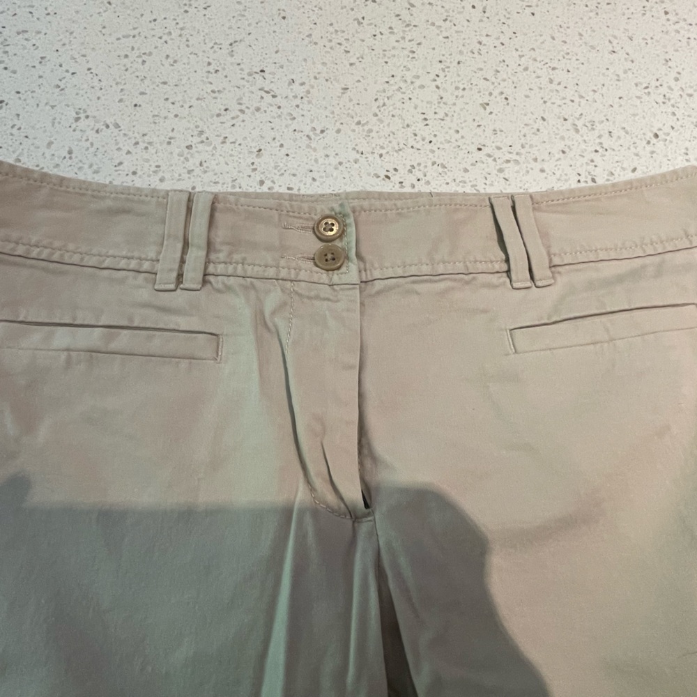 Like New - LOFT khaki capris size 8P (waist 16”) - Picture 2 of 4